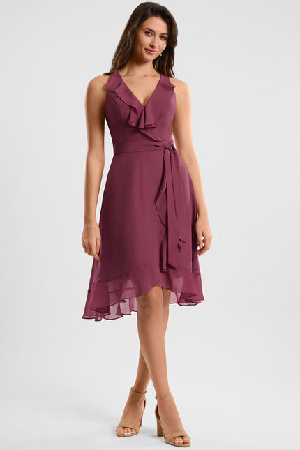 Robe Cocktail Fluide Vert Pâle