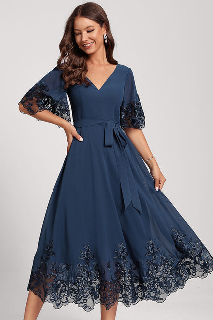 Robe Cocktail Mousseline Nocturne