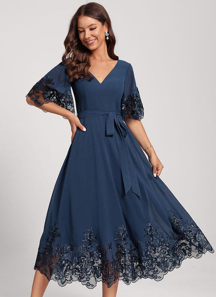 Robe Cocktail Mousseline Nocturne