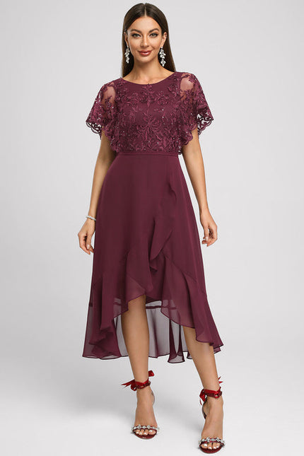 Robe Cocktail Violet Flottant - gallery 2