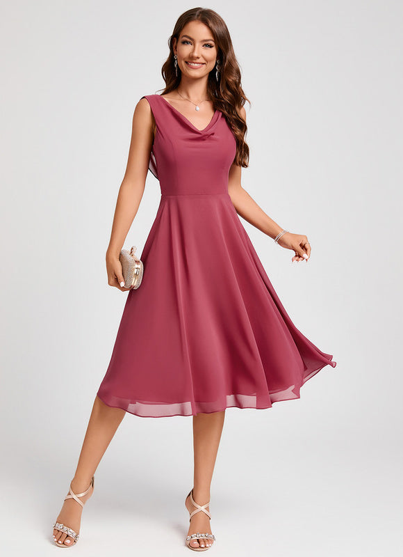 Robe Cocktail Mousseline Flottante