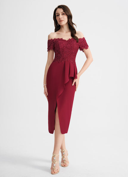 Robe Cocktail Rouge Élégance Chic