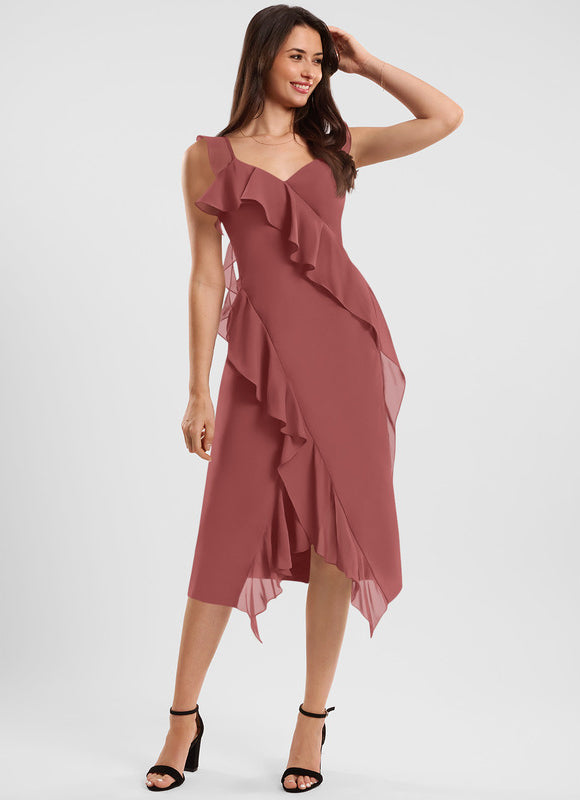 Robe Cocktail Mousseline Émeraude
