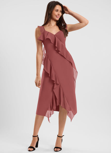 Robe Cocktail Mousseline Émeraude