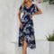 Robe Cocktail Florale Navy