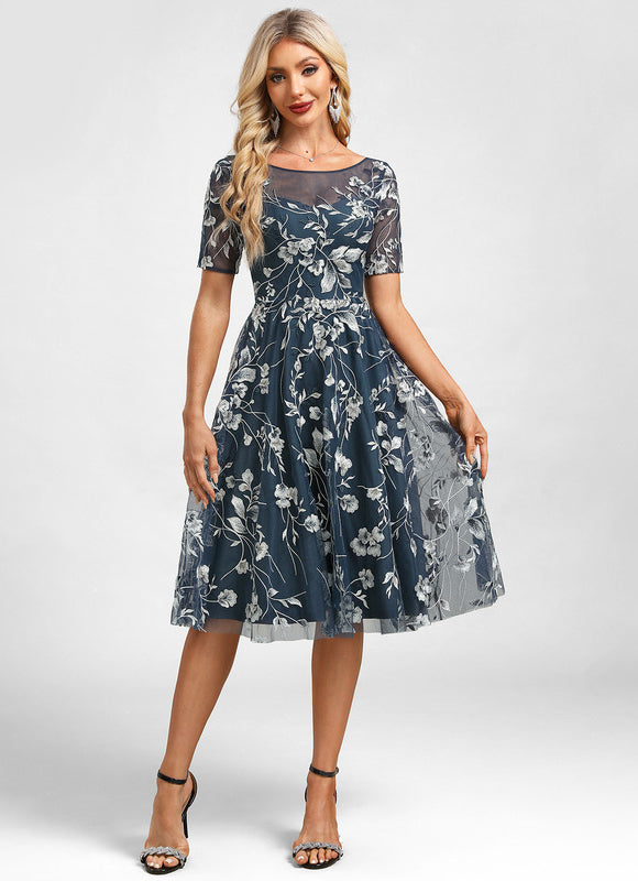 Robe Cocktail Florale Tulle