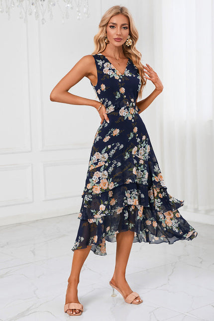 Robe De Cocktail Volants Superposés - gallery 2