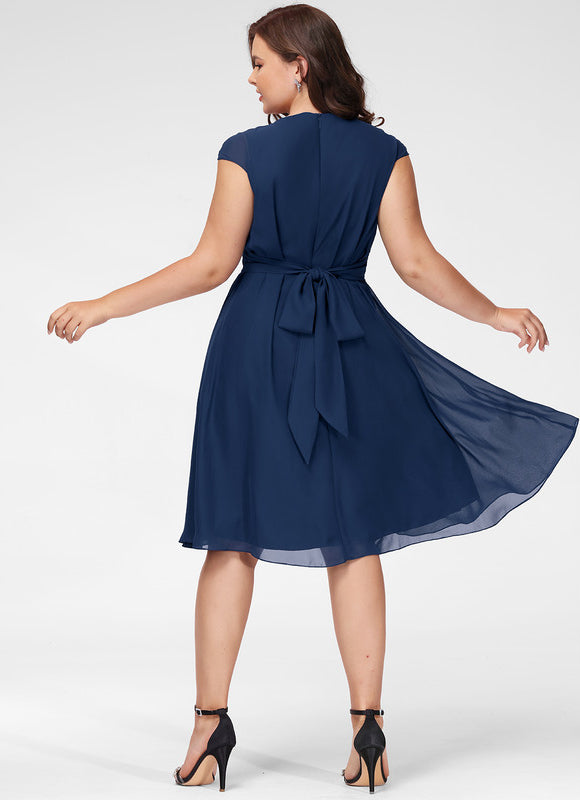Robe Cocktail Mousseline Émeraude - gallery 7