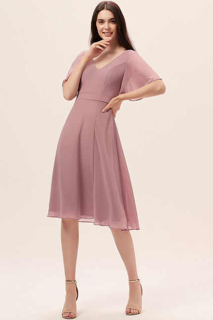 Robe Cocktail Mousseline Asymétrique - gallery 1