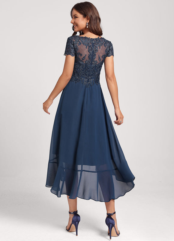 Robe Cocktail Flottante Marine - gallery 4