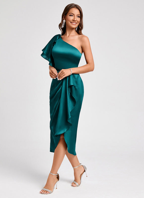 Robe Cocktail Satinée Couture - gallery 7