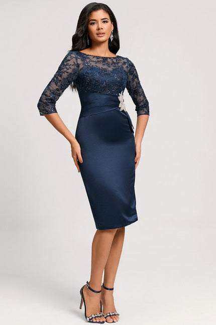 Robe Cocktail Élégante Satinée - gallery 3