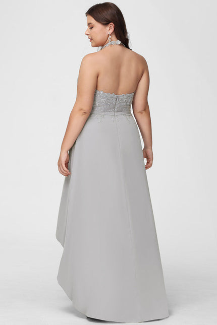 Robe Cocktail Gris Élégant Flottant - gallery 7