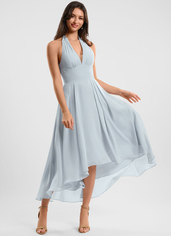 Robe Cocktail Fluide Vert Pâle - gallery 1
