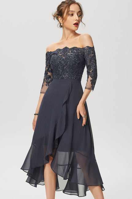 Robe Cocktail Étoilée Noire - gallery 5