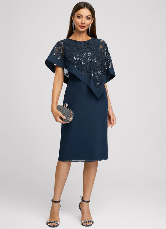 Robe Cocktail Nuit Marine Chic