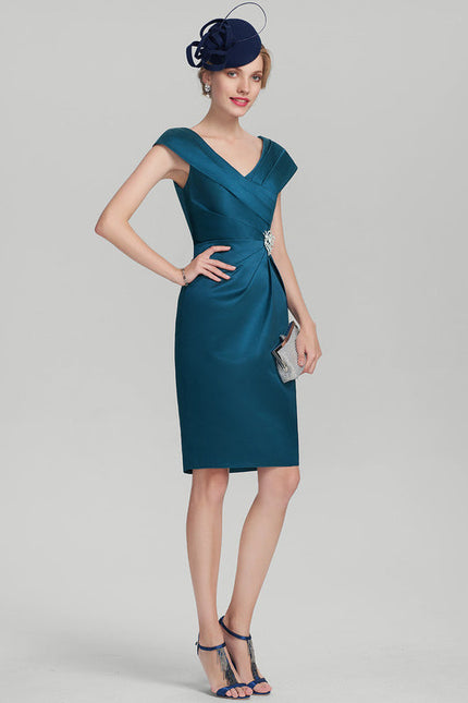 Robe Cocktail Satin Émeraude Chic - gallery 1