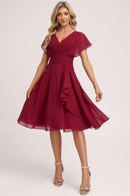 Robe Cocktail Mousseline Émeraude