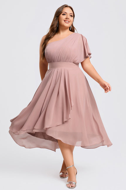Robe Cocktail Mousseline Rose Poudré - gallery 7