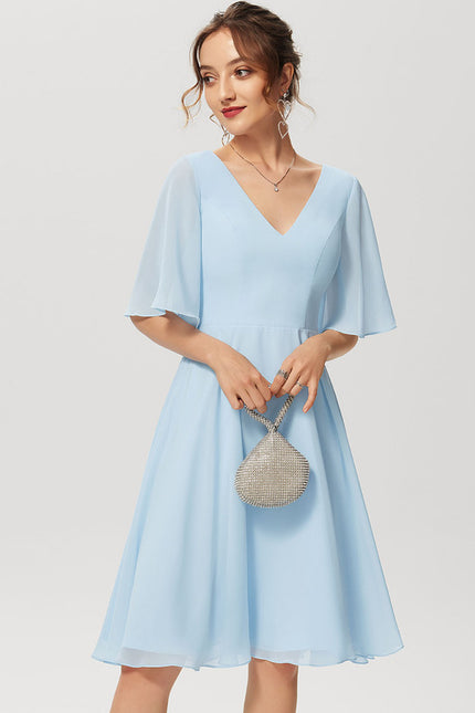 Robe Cocktail Mousseline Asymétrique - gallery 2