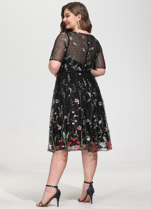 Robe Cocktail Florale Éthérée - gallery 6