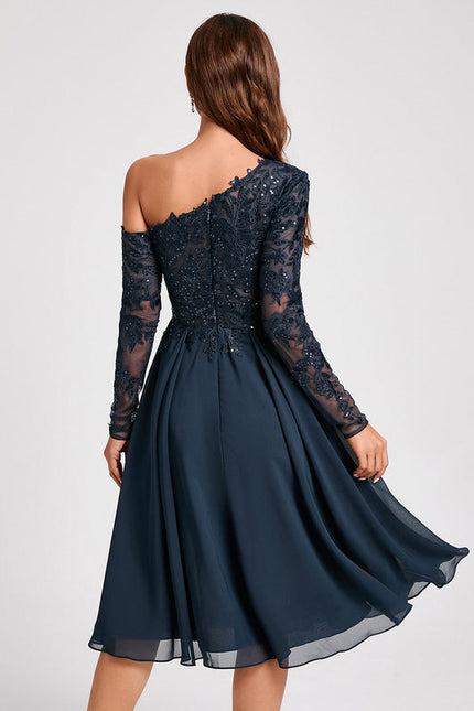 Robe Cocktail Dentelle Marine - gallery 5