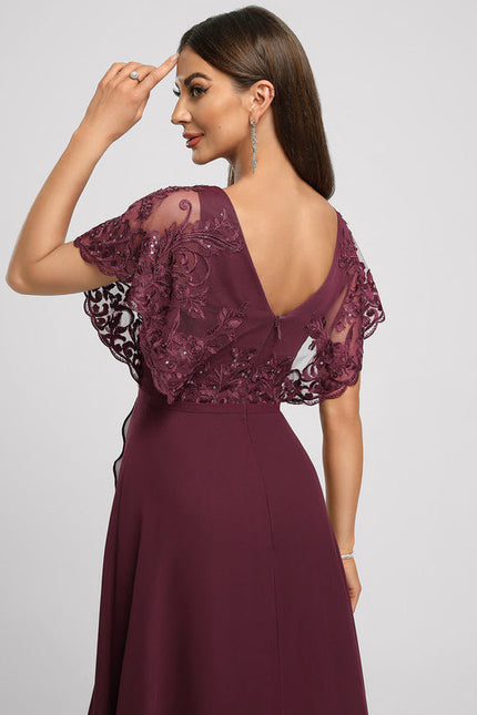 Robe Cocktail Violet Flottant - gallery 1