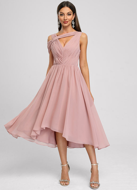 Robe Cocktail Plissée Émeraude - gallery 1