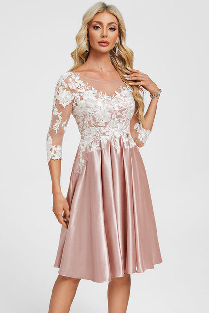 Robe Cocktail Satinée Florale - gallery 1