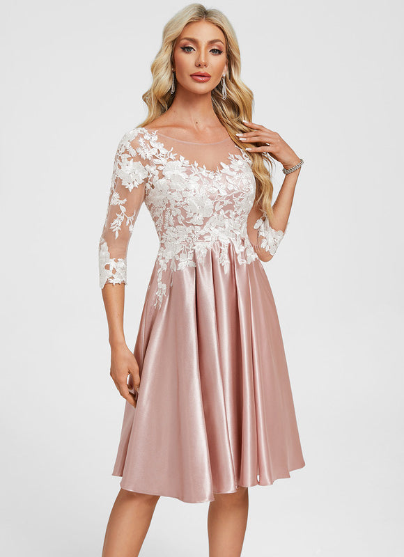Robe Cocktail Satinée Florale - gallery 1