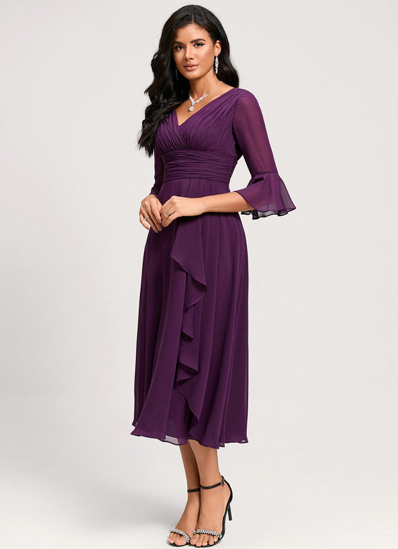 Robe De Cocktail Volants Superposés - gallery 8