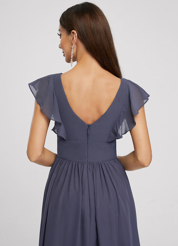 Robe Cocktail Mousseline Émeraude - gallery 5