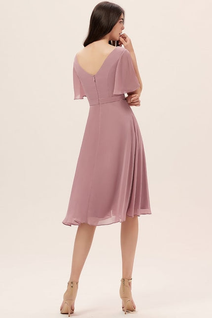 Robe Cocktail Mousseline Asymétrique - gallery 3