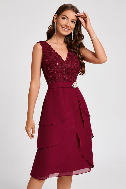 Robe Cocktail Volants Élégante - gallery 3