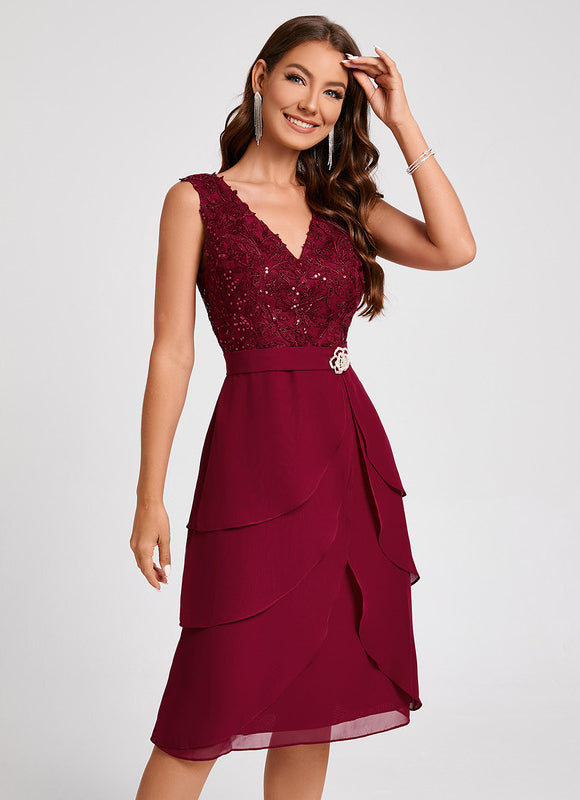 Robe Cocktail Volants Élégante - gallery 3