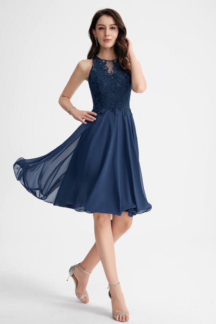 Robe Cocktail Nuit Marine Légère - gallery 5