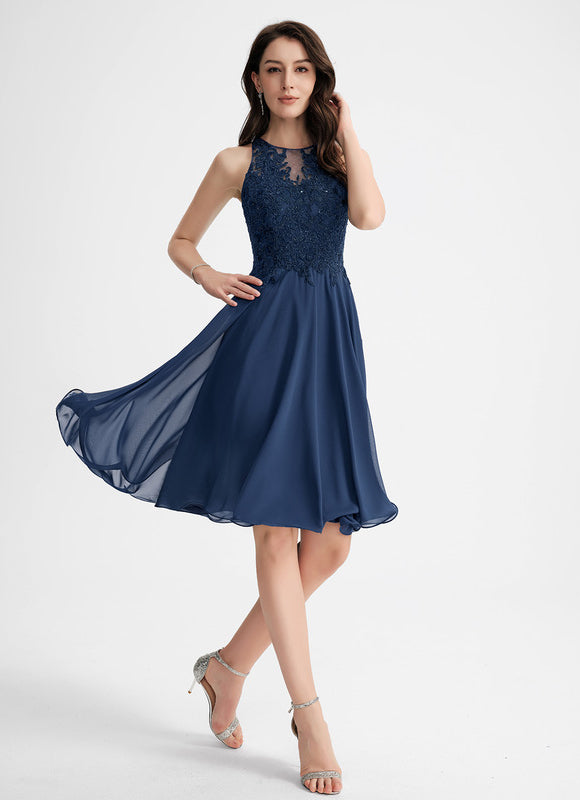 Robe Cocktail Nuit Marine Légère - gallery 5