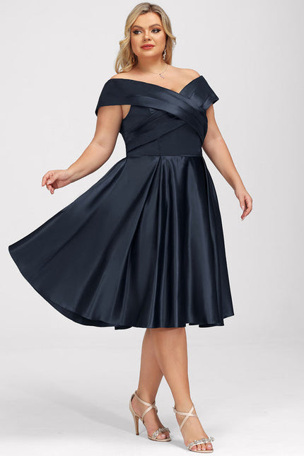 Robe Cocktail Satin Marine - gallery 5