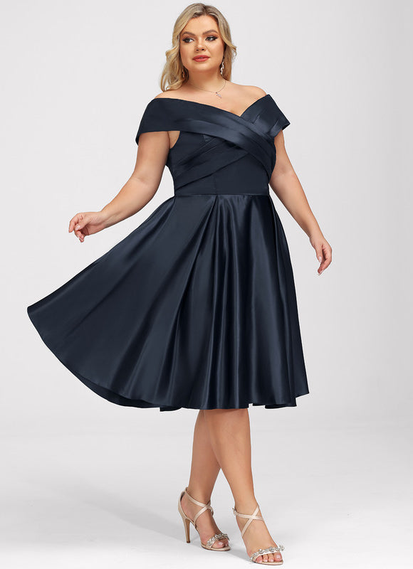 Robe Cocktail Satin Marine - gallery 5