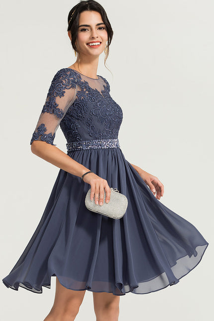 Robe Cocktail Nuit Marine Légère - gallery 3
