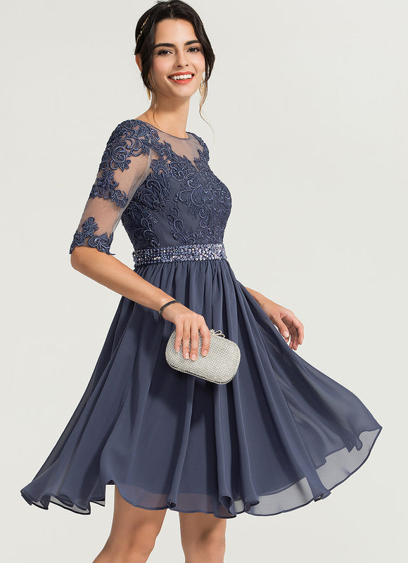 Robe Cocktail Nuit Marine Légère - gallery 3