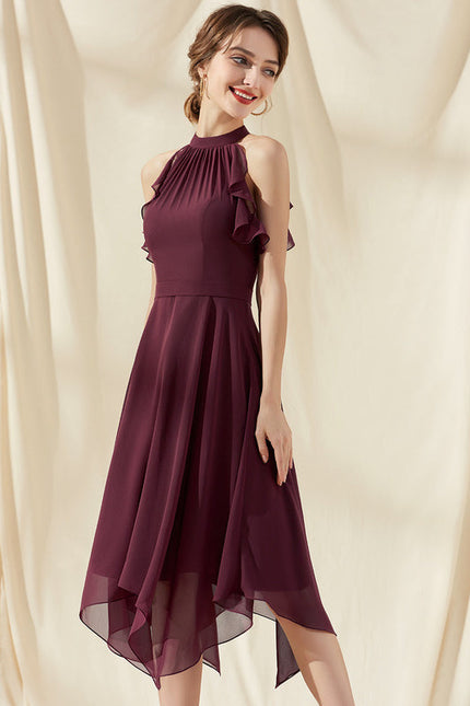 Robe Cocktail Aérienne Bordeaux - gallery 3