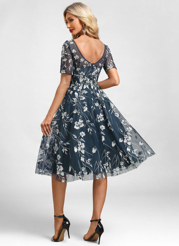 Robe Cocktail Florale Tulle - gallery 6