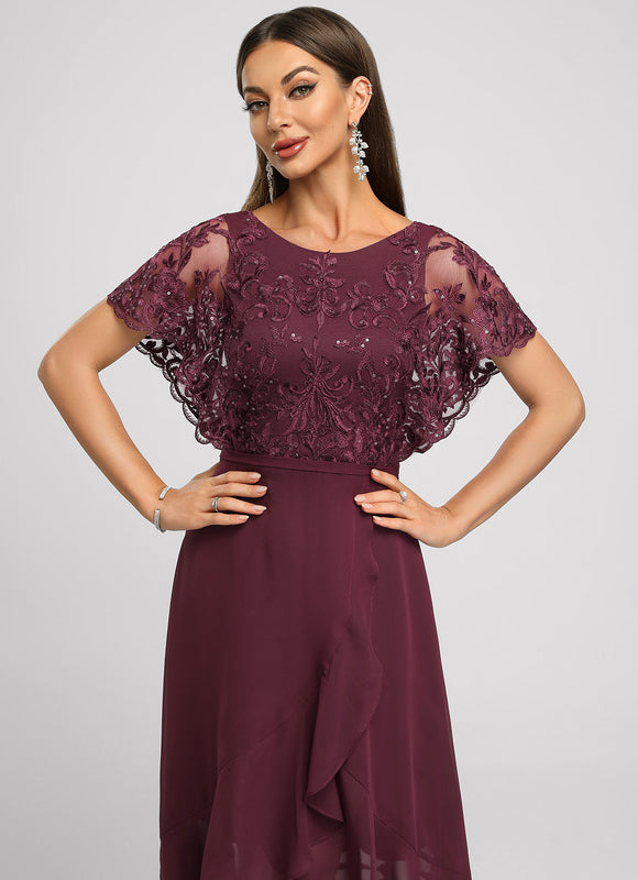 Robe Cocktail Violet Flottant - gallery 5