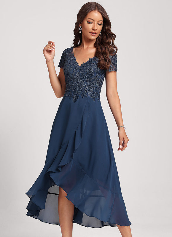 Robe Cocktail Flottante Marine - gallery 1