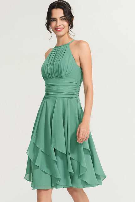 Robe Cocktail Vert Cascade Chic - gallery 2