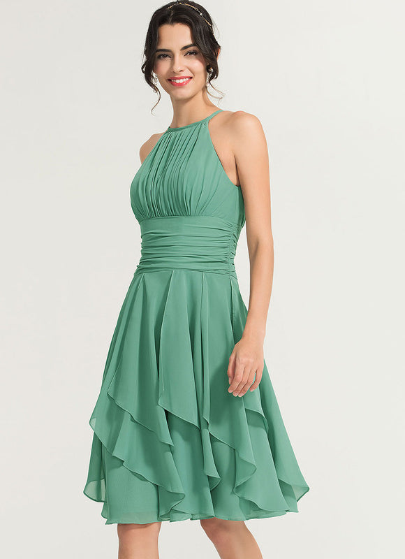 Robe Cocktail Vert Cascade Chic - gallery 2
