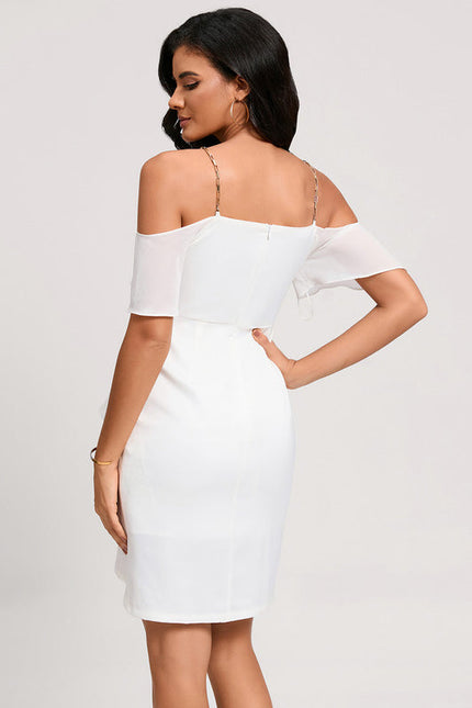 Robe Cocktail Epaule Dénudée - gallery 2