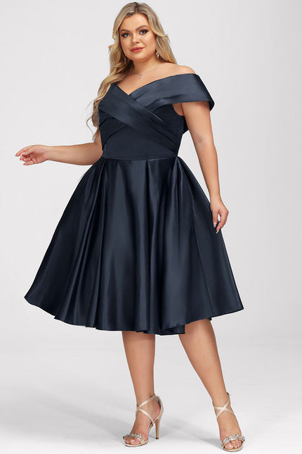 Robe Cocktail Satin Marine - gallery 8