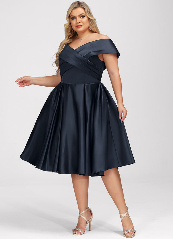 Robe Cocktail Satin Marine - gallery 8